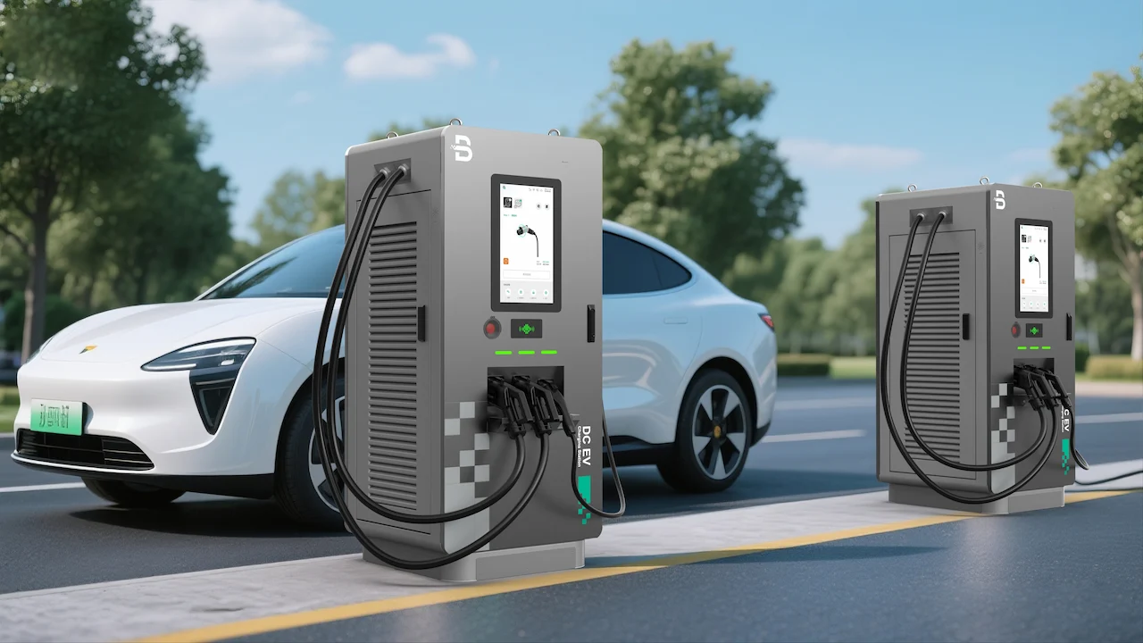 Hatékony, 3 pisztolyos DC elektromos töltő