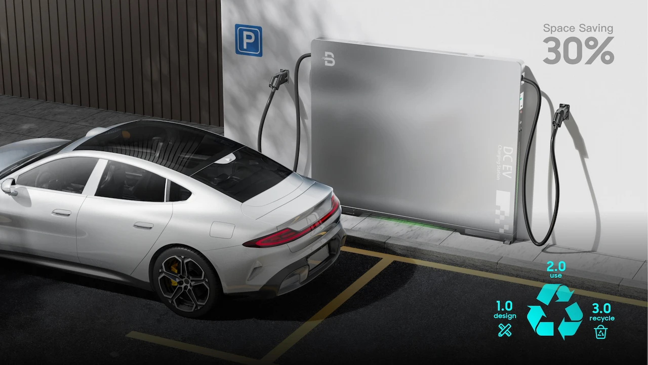 شاحن سيارات كهربائية فائق النحافة EVB بقدرة 150 كيلوواط يعمل بالتيار المستمر