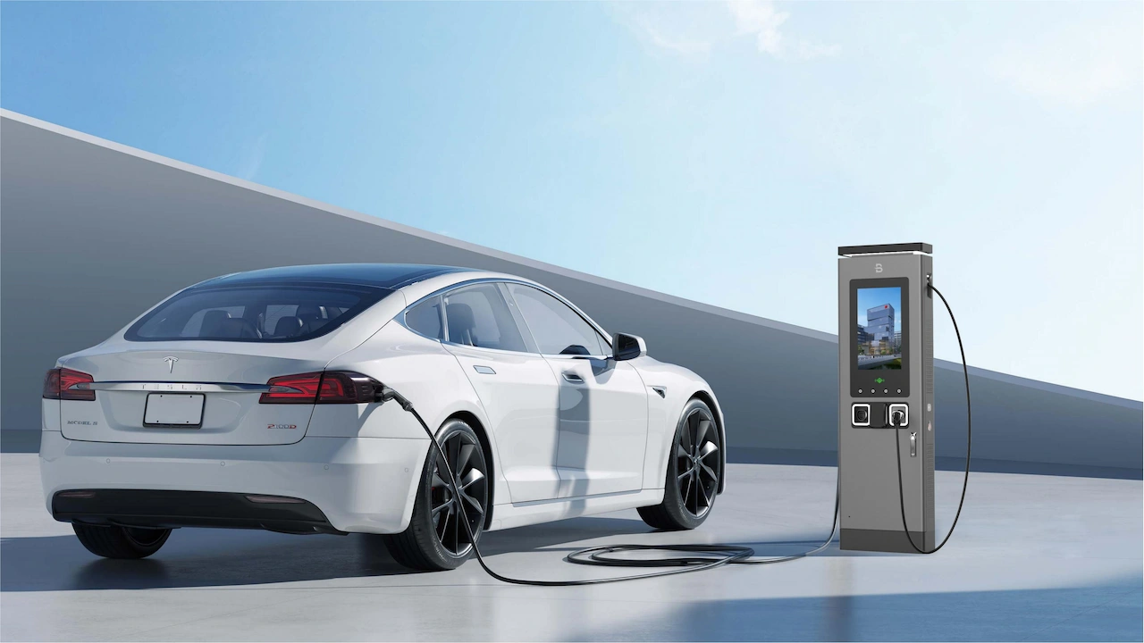 EVB Polga o'rnatilgan 2x7.4kVt 2x22kVt AC EV avtomobil zaryadlovchisi