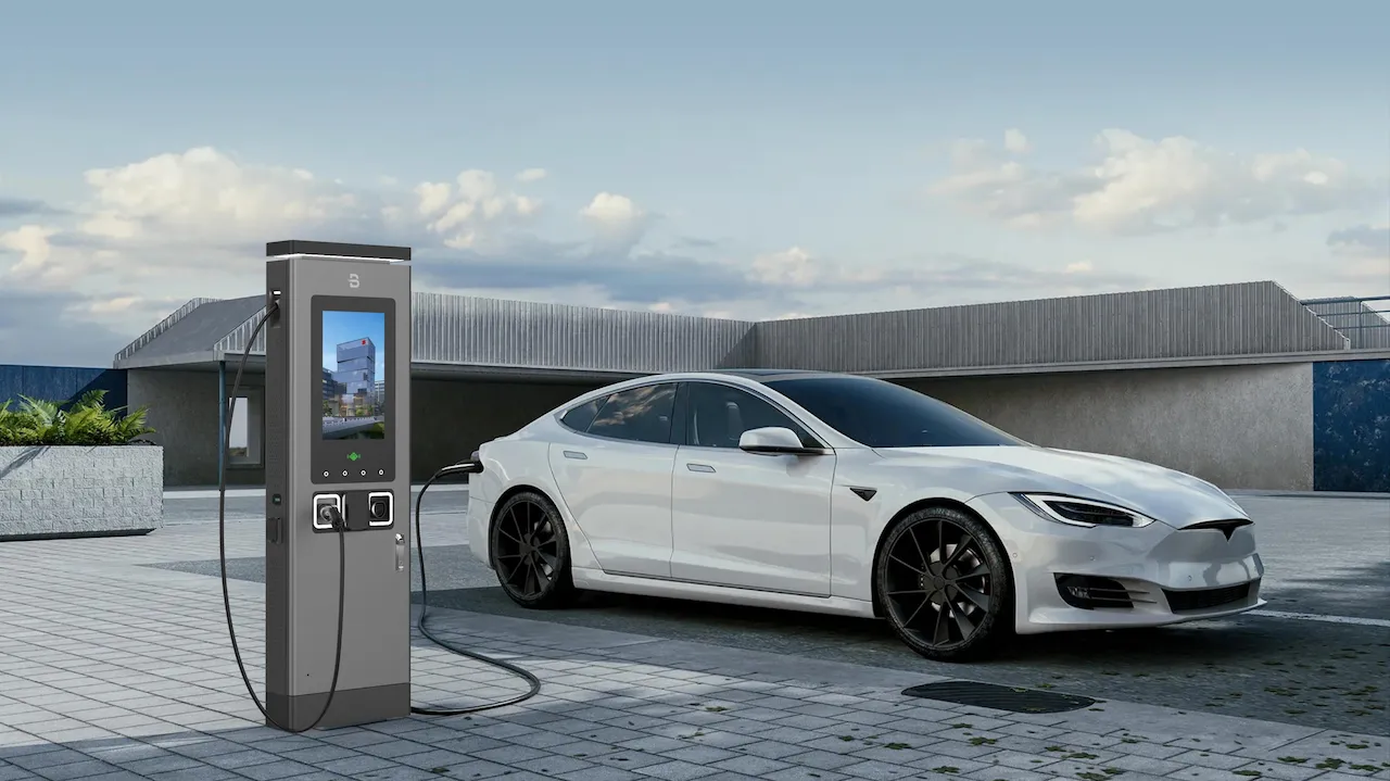 EVB Polga o'rnatilgan 2x7.4kVt 2x22kVt AC EV zaryadlovchi stansiyasi