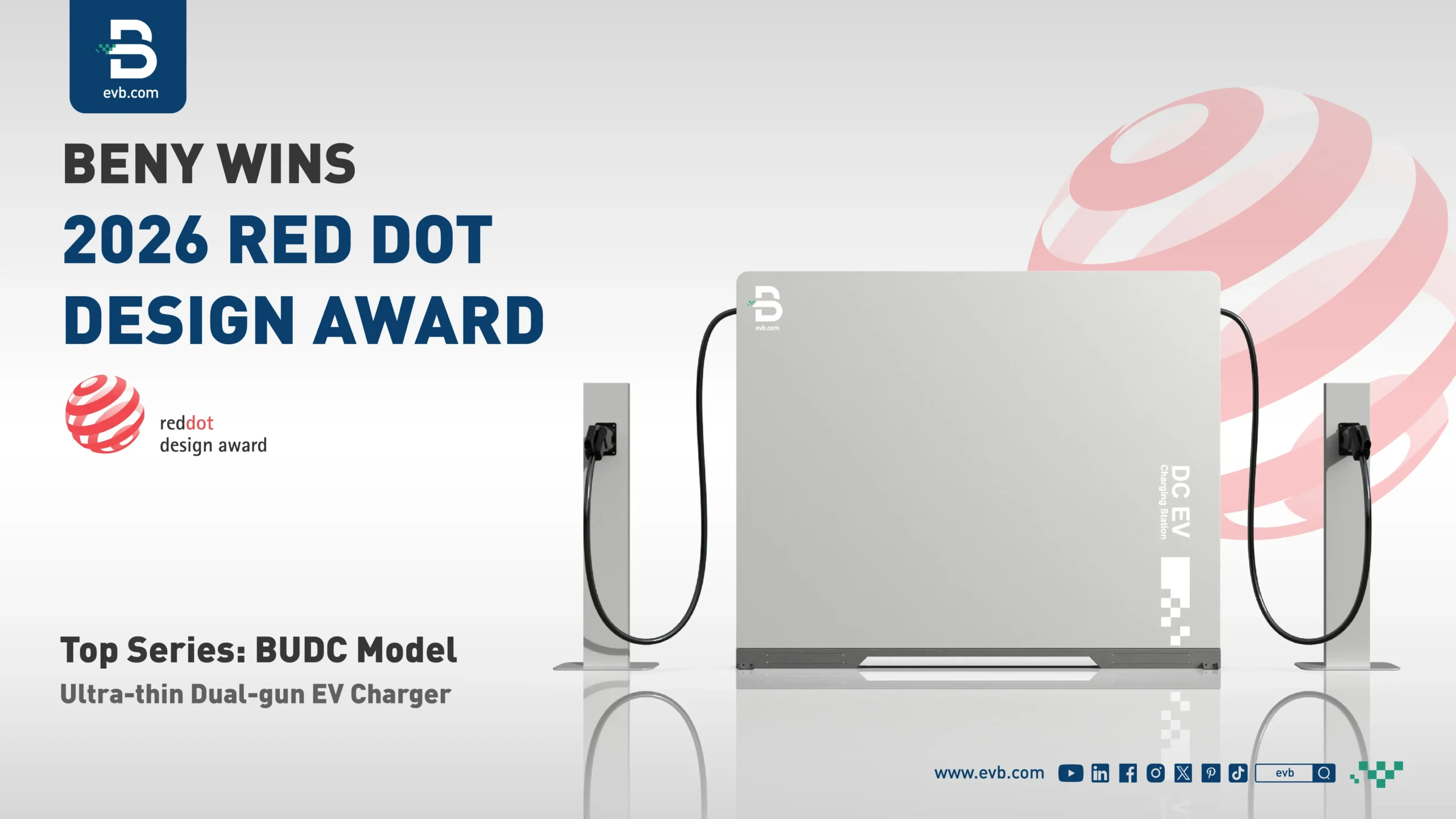 EVB BUDC 150kW DC snellader Red Dot Award 2026