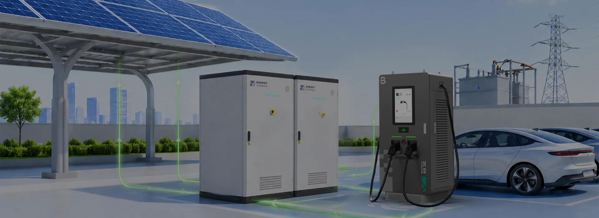 EVB PV ESS EV charging solution integrating solar, battery storage, and EV charging