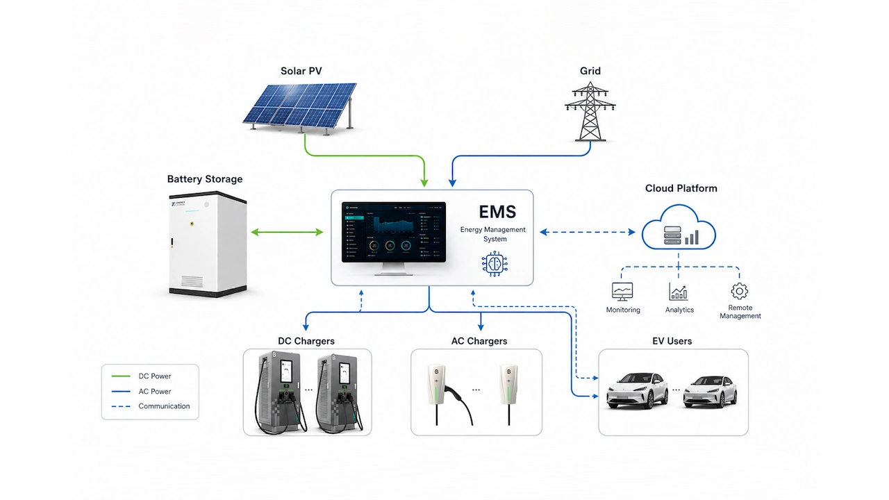 PV + ESS + EV Charging System Architecture