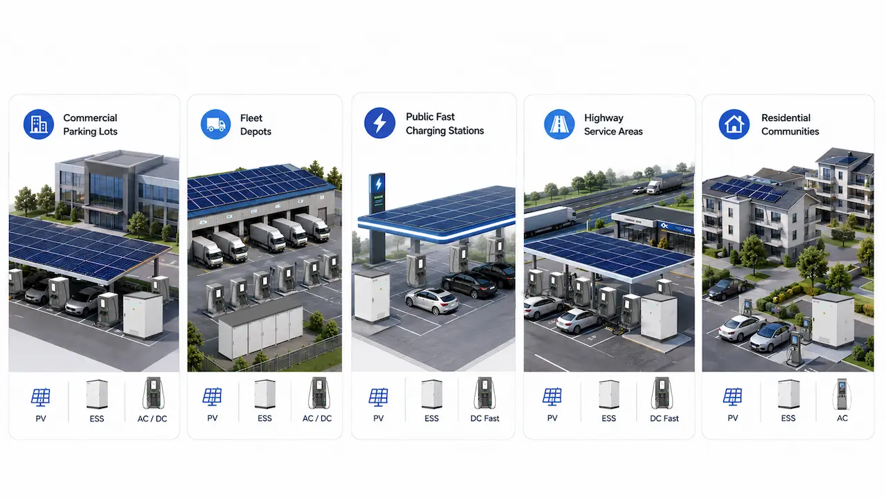 Recommended PV ESS EV Solutions by Scenario