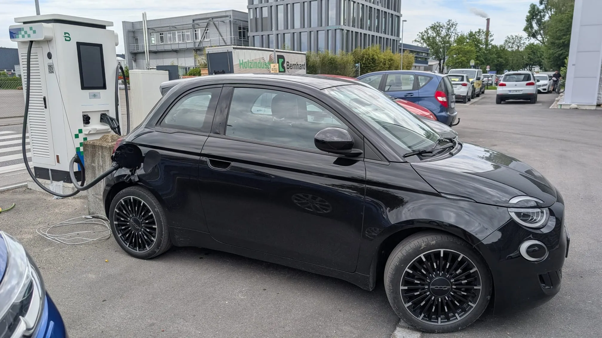 EVB DC fast charger operating at a German logistics site