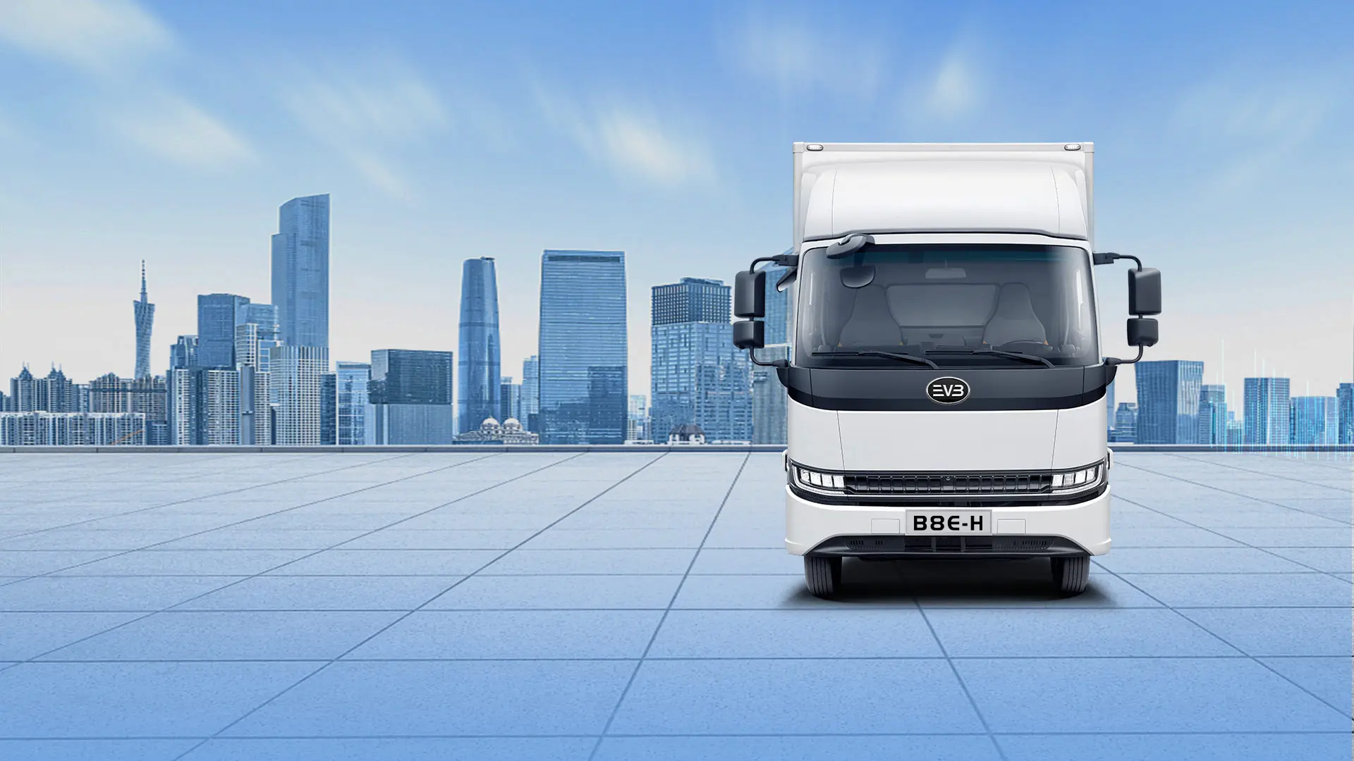EVB Caminhão Elétrico Leve b8e h Design Moderno. Presença Imponente.