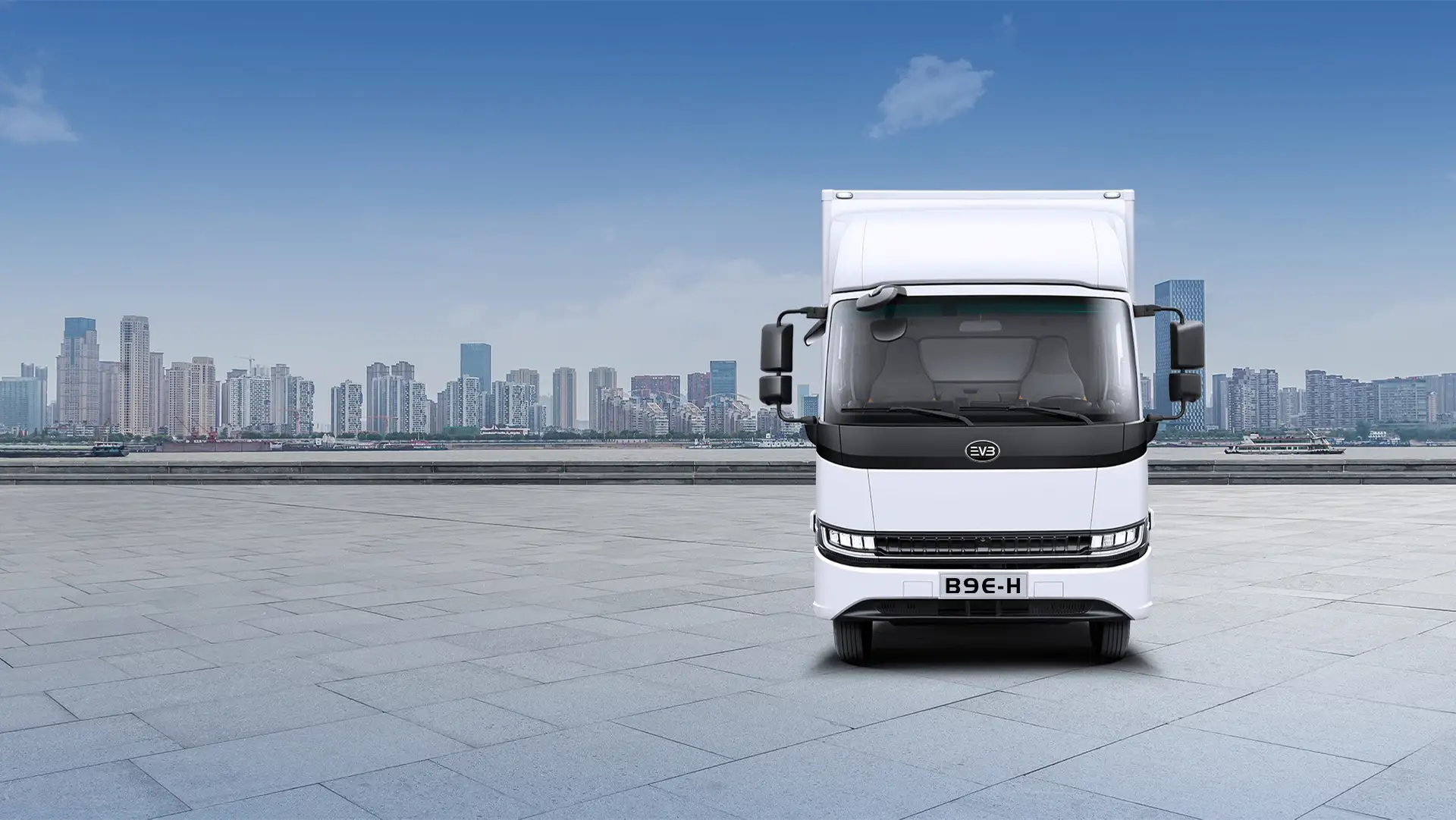 Caminhão elétrico leve EVB B9E H com design moderno