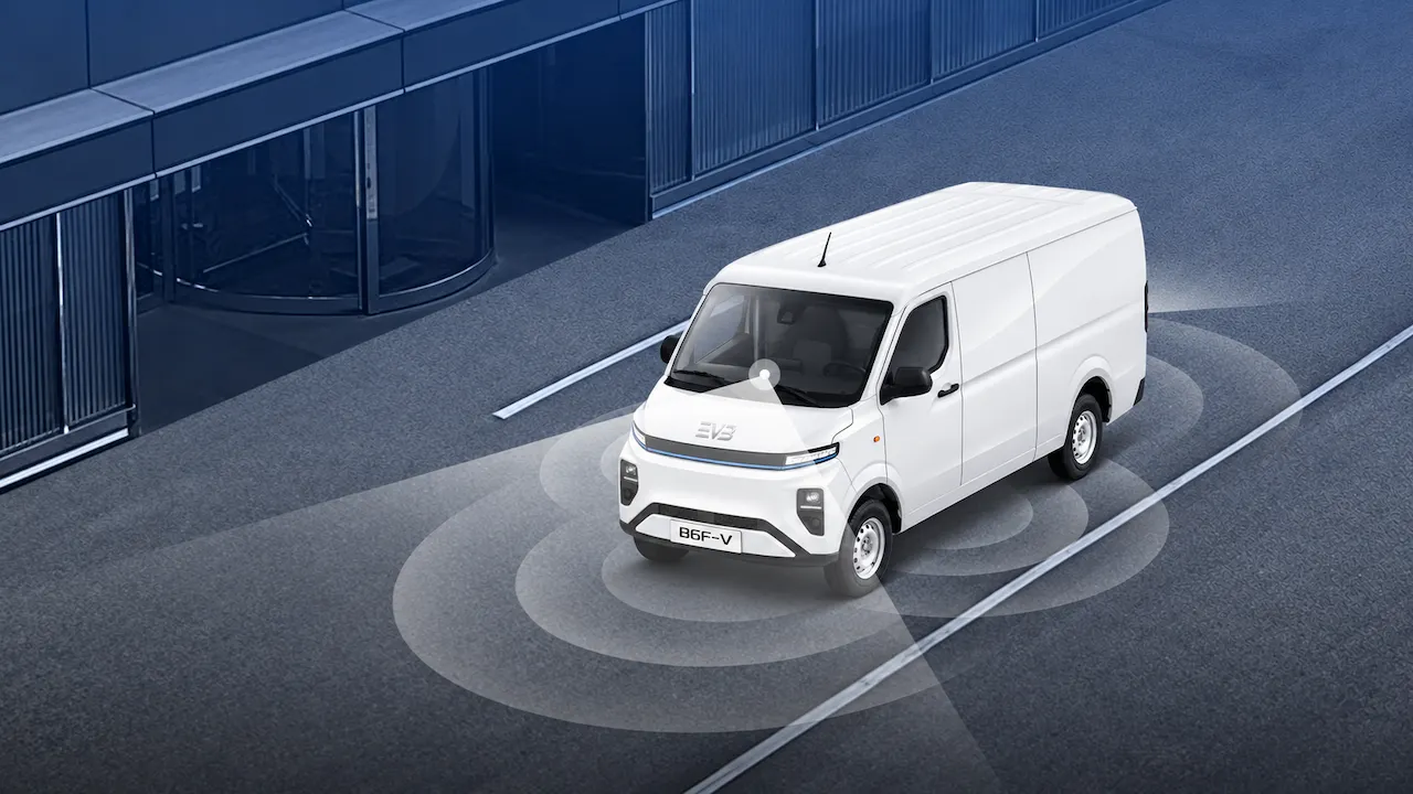 Fourgonnette électrique EVB B6F V. Système d'assistance au conducteur avancé. Sécurité renforcée.