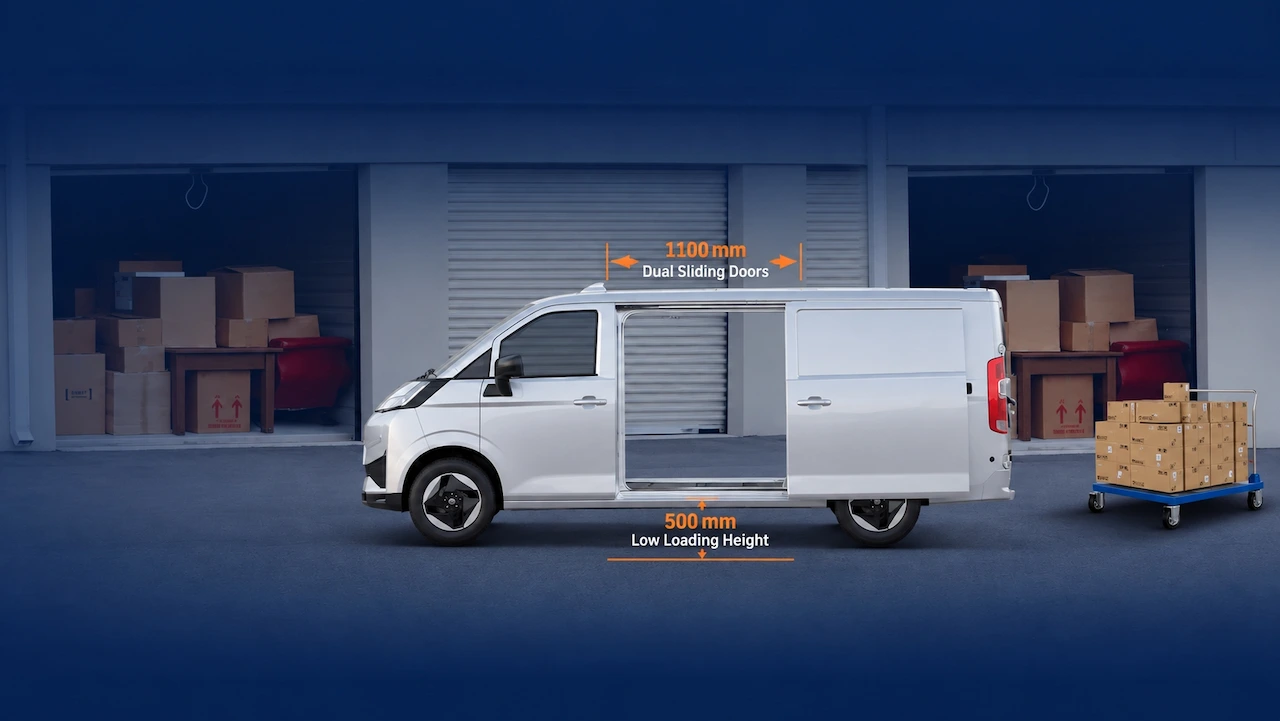 Elektryczny van EVB B7E V Łatwiejszy dostęp, wygodniejszy załadunek