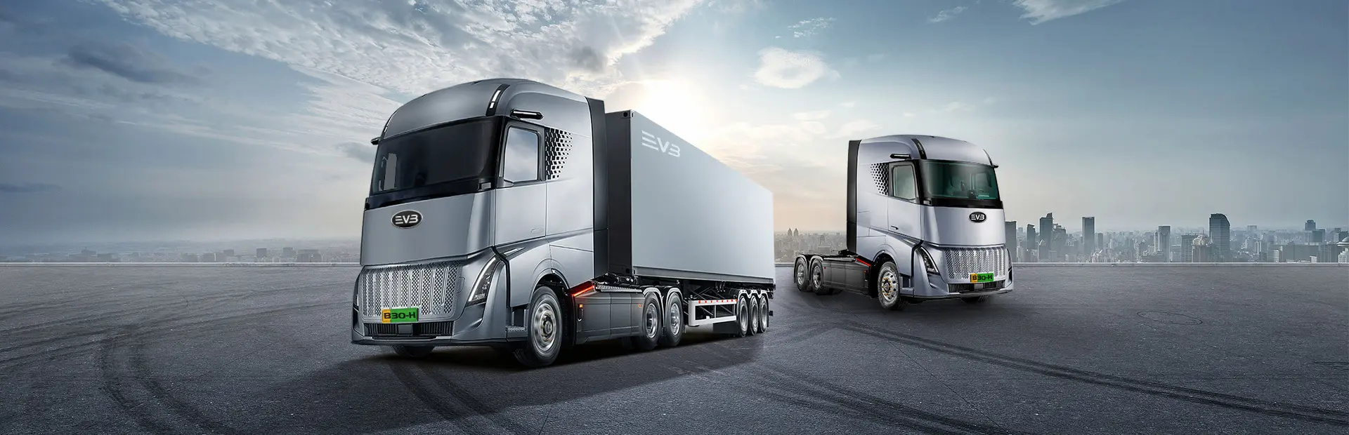 Camion tracteur électrique EVB Super B30 H, capacité de batterie jusqu'à 660 kWh