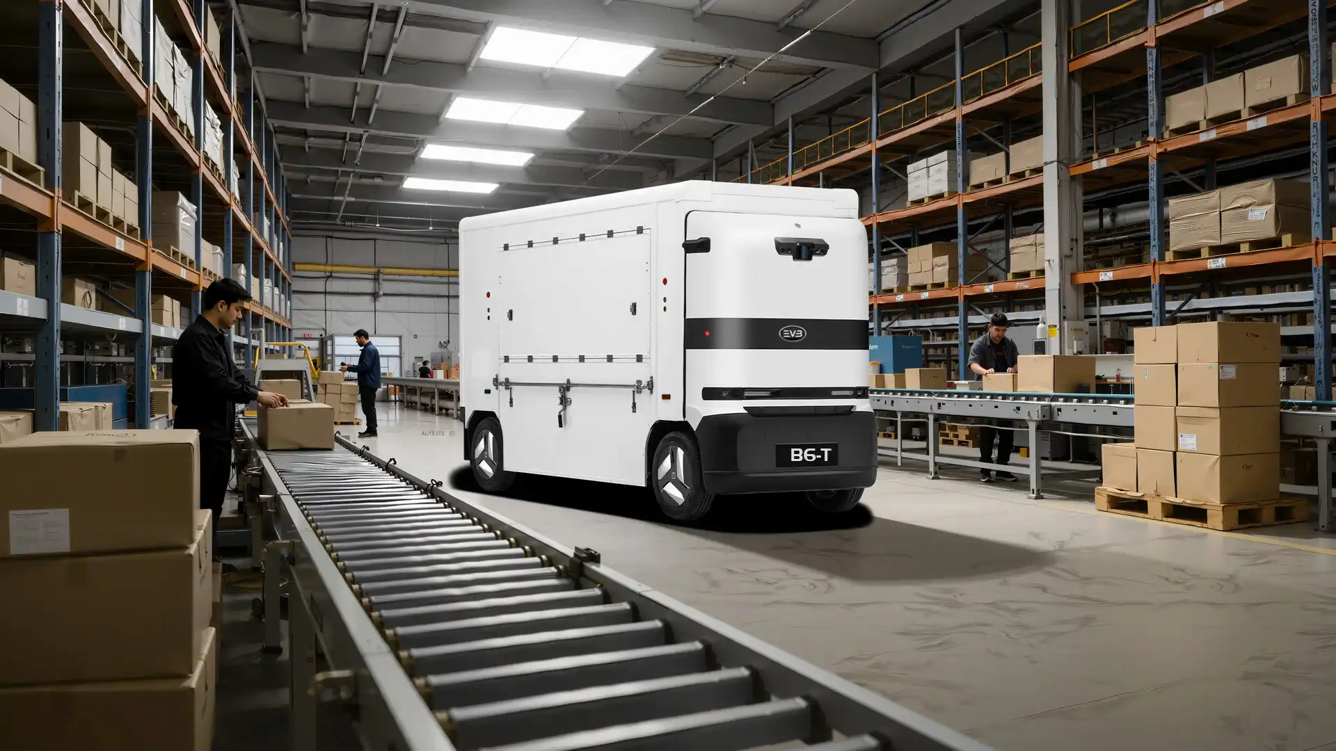 EVB autonoom bezorgvoertuig B6 T Intelligent Integration. Efficiënte bezorging.